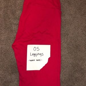 Pinkish red LuLaRoe OS leggings - worn once